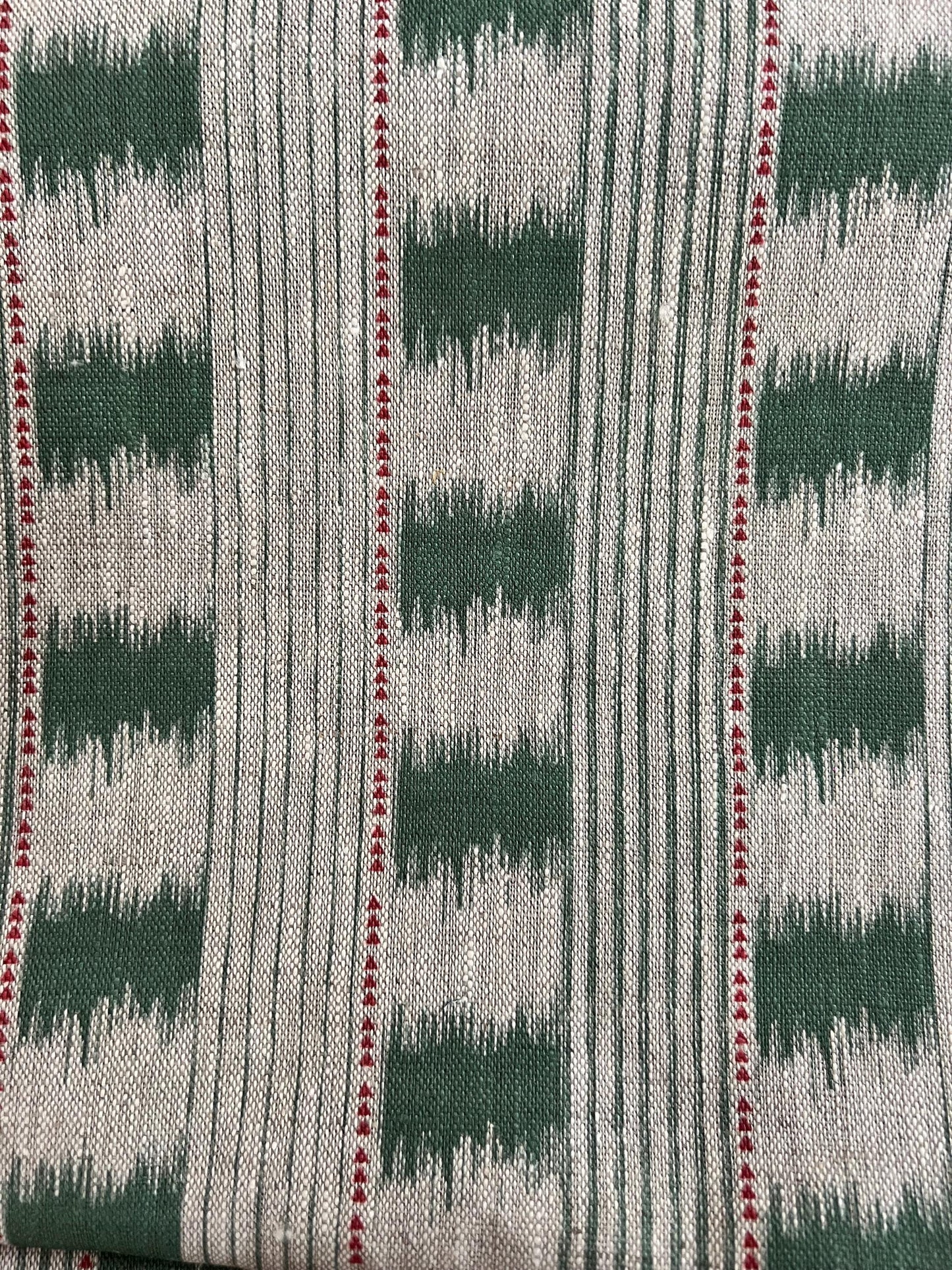 Bespoke Dakkar Ikat Stripe pure linen upholstered headboard with contrasting piping detail, in a choice of colours and sizes