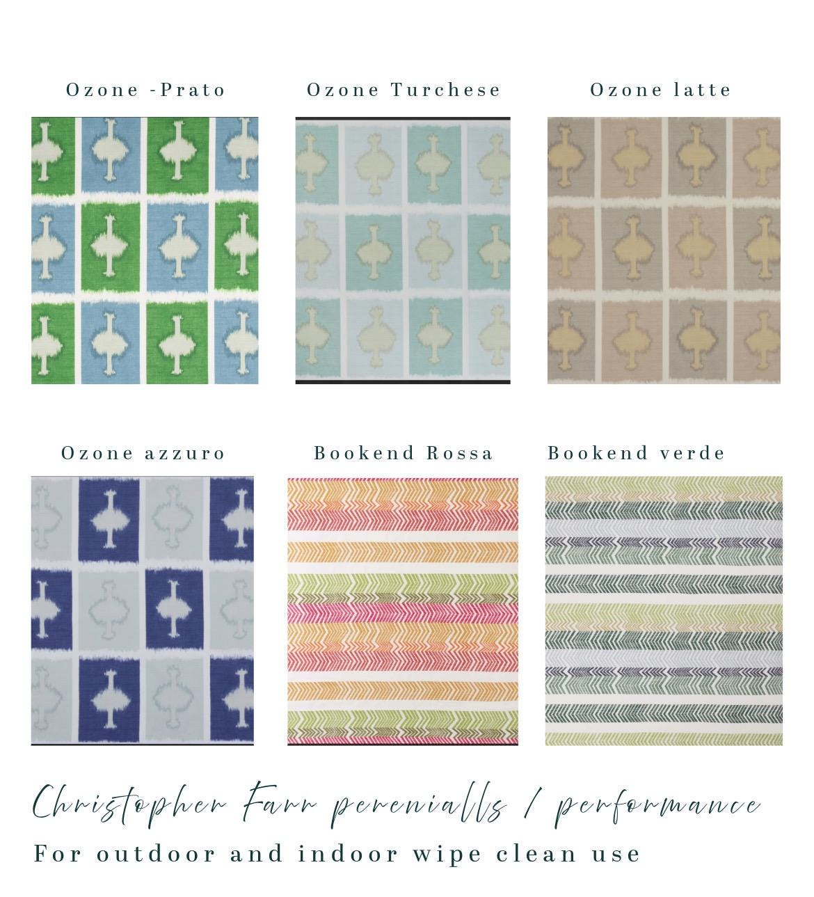 Bespoke banquette cushions in Christopher Farr Cloth premium performance fabric for indoor and outdoor use