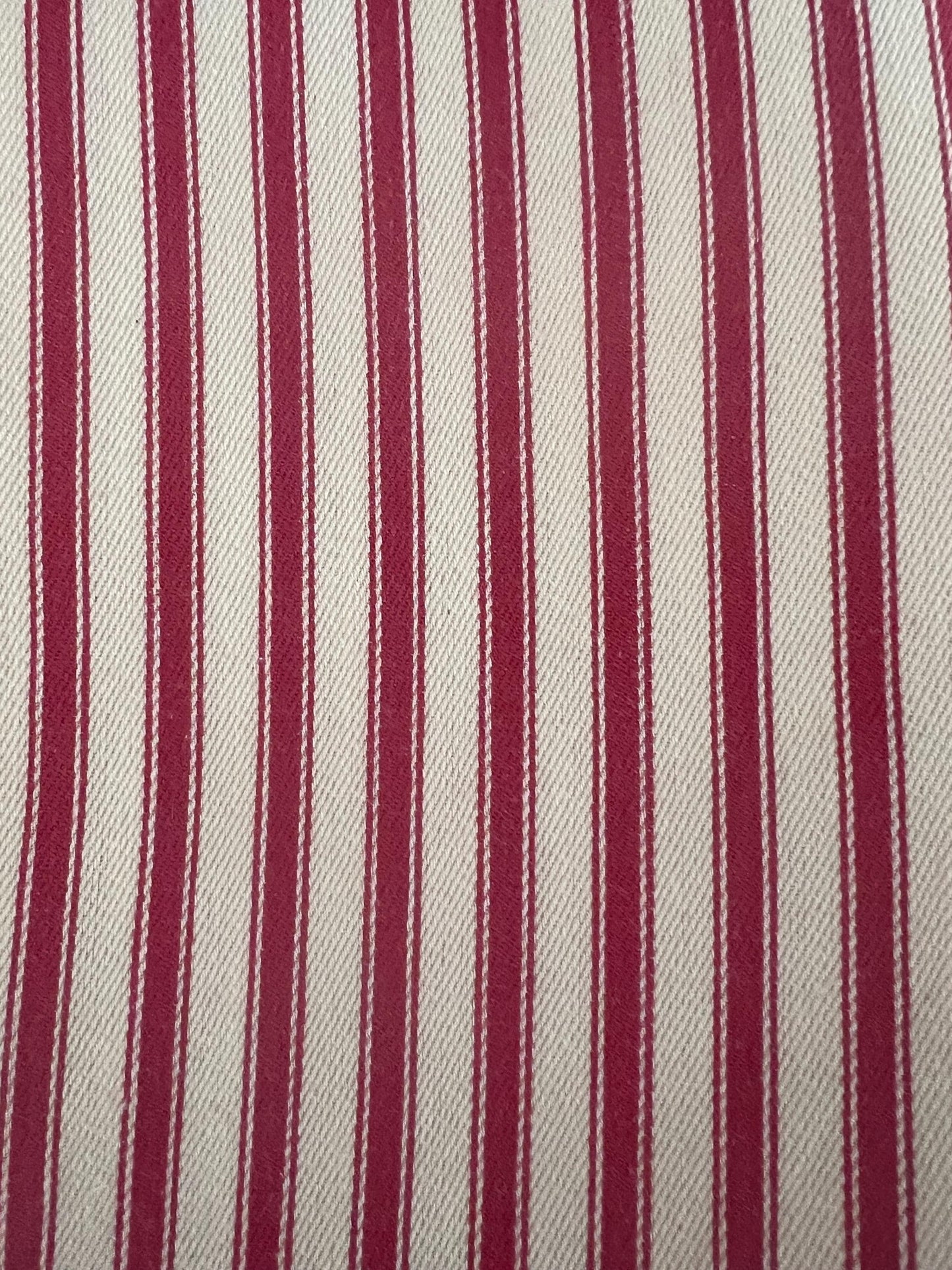 Cotton Ticking curtains, medium weight, fully interlined and made to order
