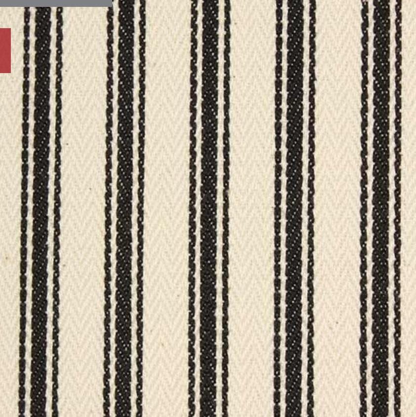 Ticking stripe thermal door curtain fully interlined in a range of colours and sizes