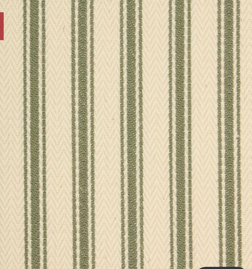 Ticking stripe thermal door curtain fully interlined in a range of colours and sizes