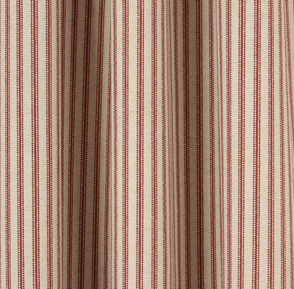 Woven Ticking stripe curtains, heavy weight fabric, fully interlined and made to order