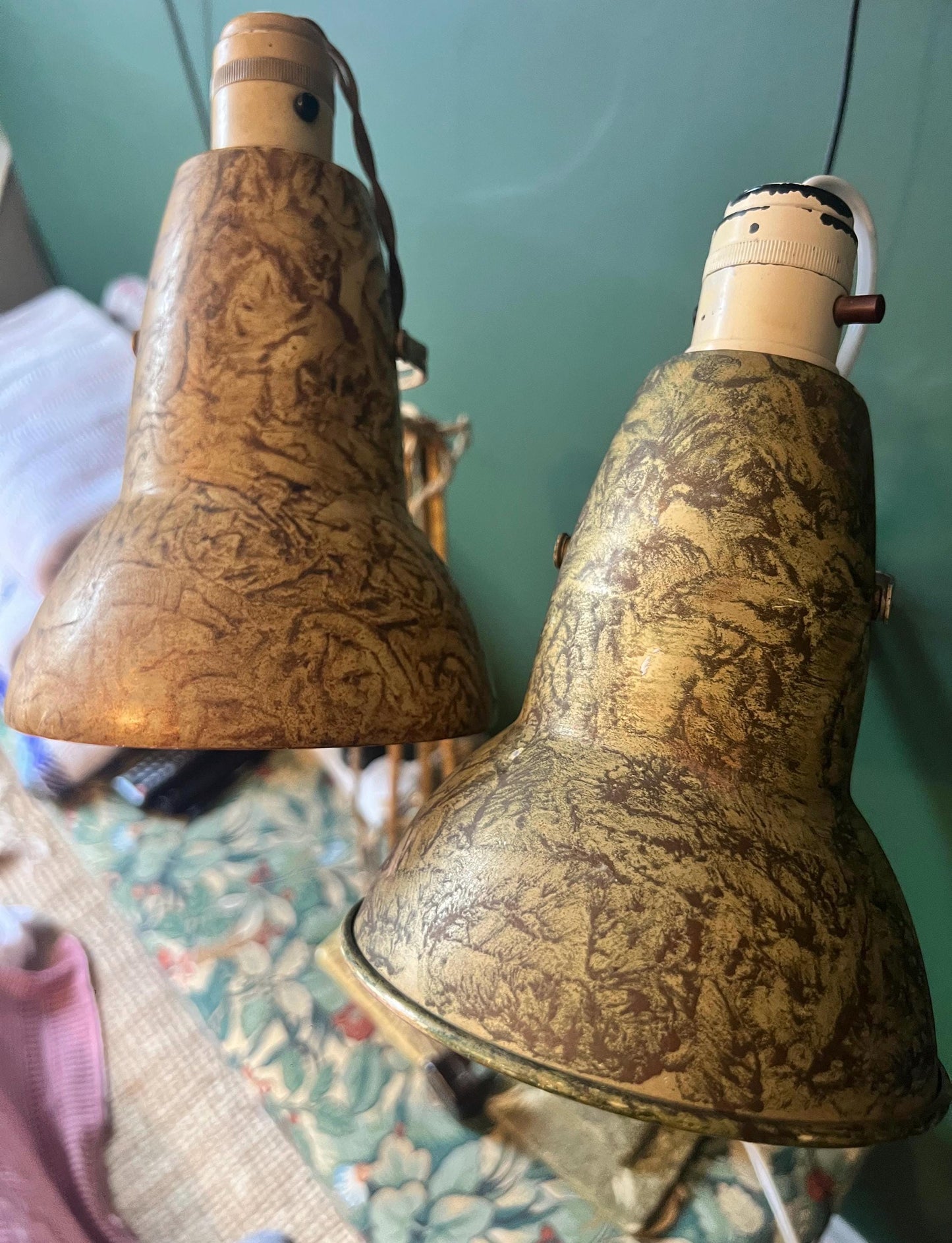 1938 HERBERT TERRY model 1227 Anglepoise articulated lamp - an early collectible. Two available separately or as a pair.