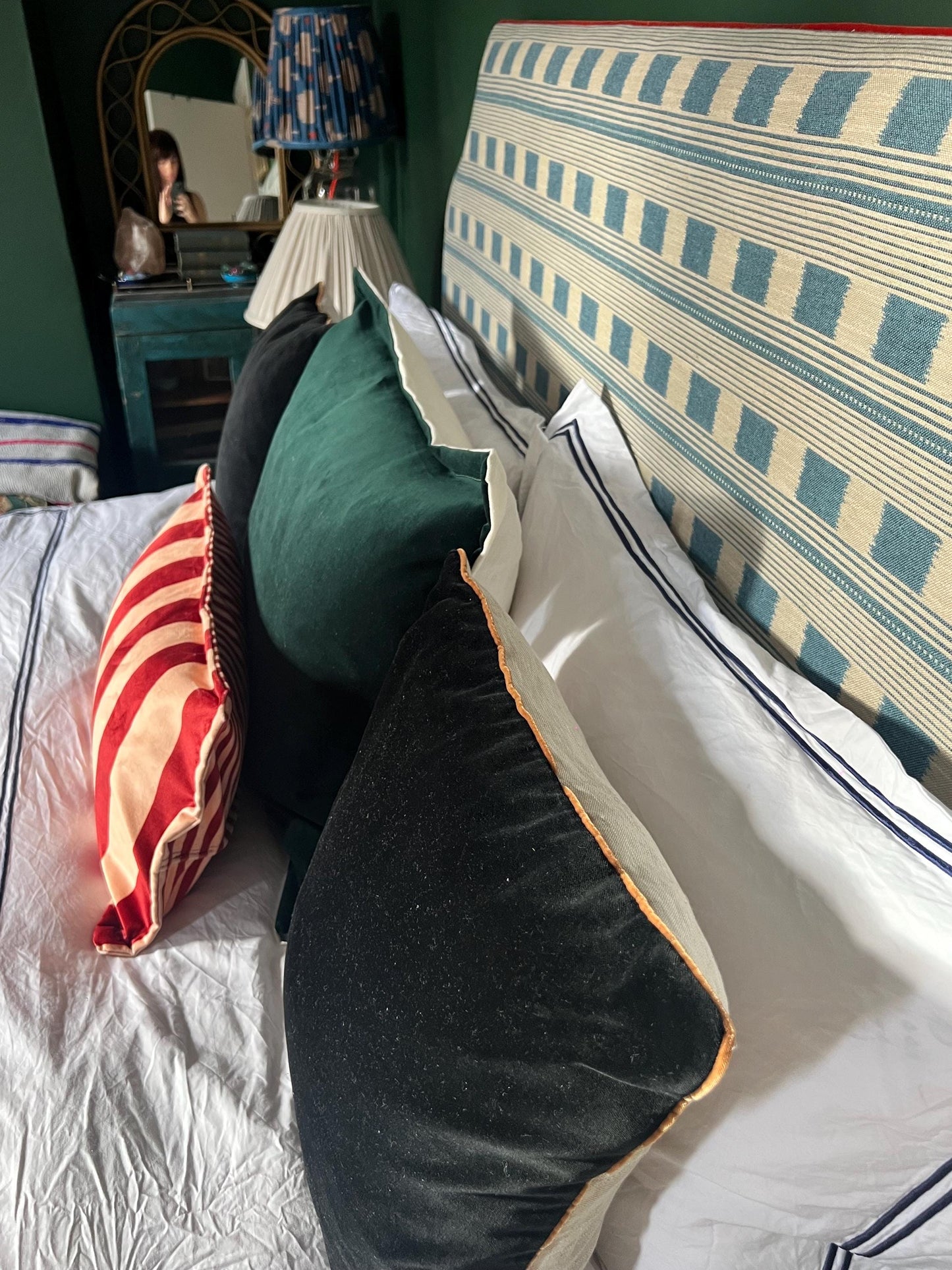 Handmade velvet and pure linen cushions with piping or French seam and invisible zip