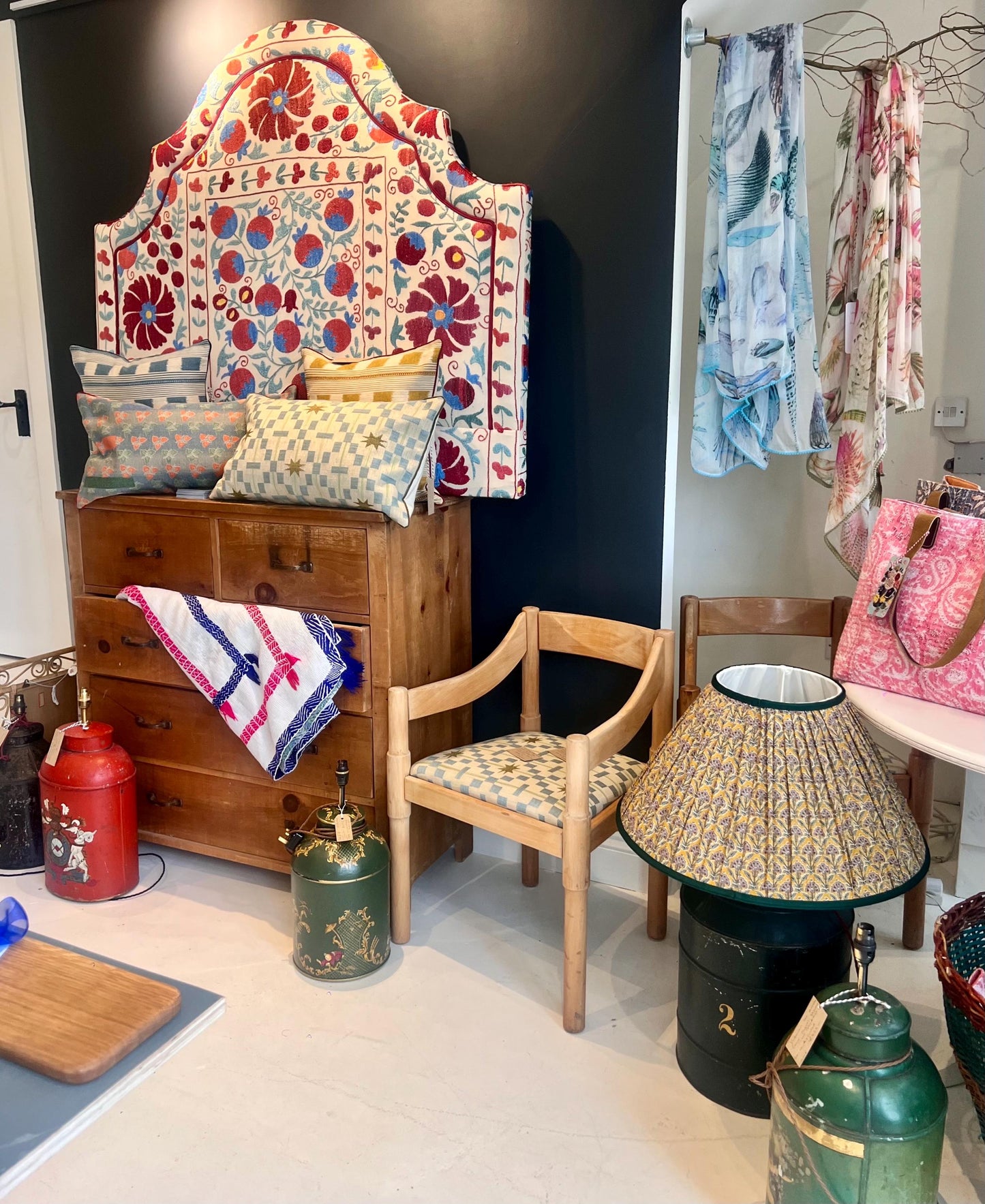 Vico Magistretti Carimate chair c1960s, upholstered in striking Studio Ashby Afua