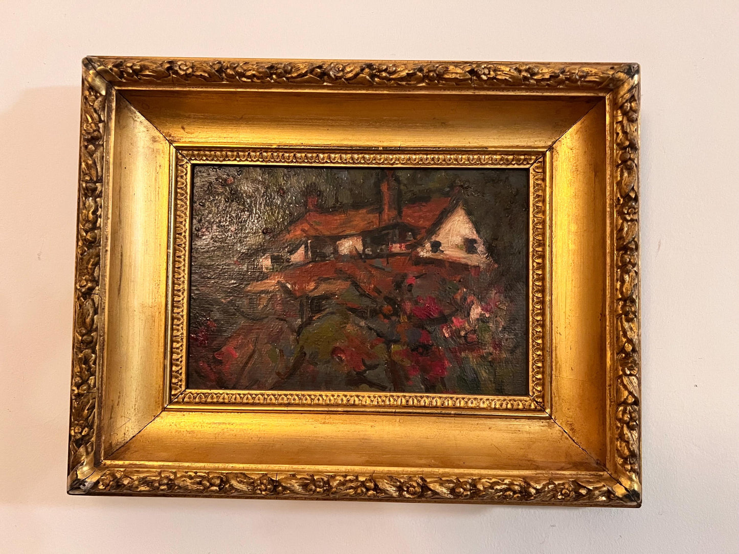 Beautiful Oil On Board in an ornate gilt frame (1964 Leslie Hunter)