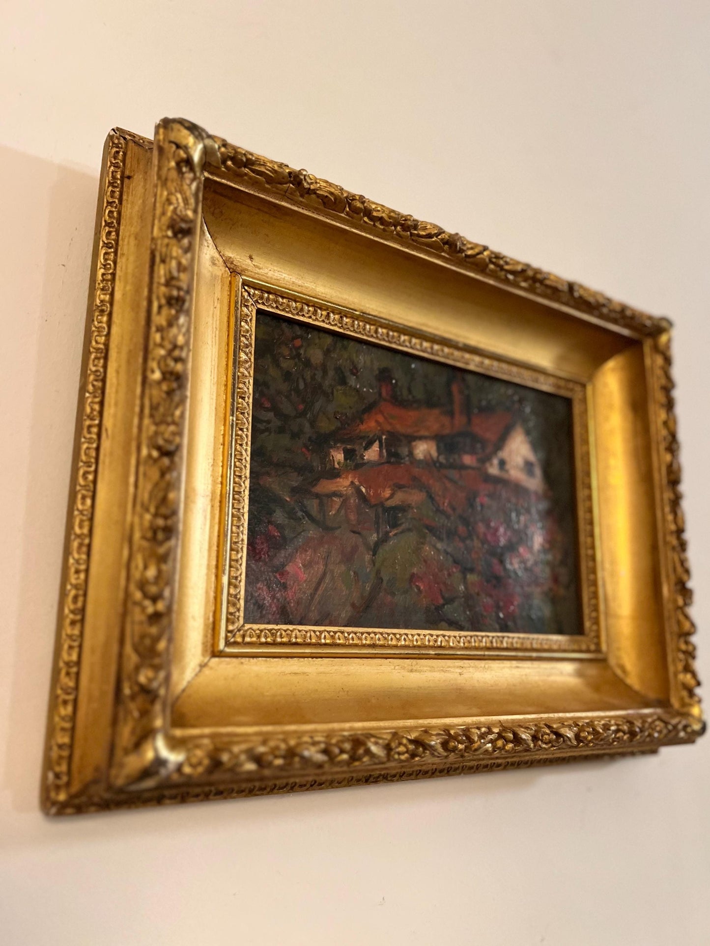 Beautiful Oil On Board in an ornate gilt frame (1964 Leslie Hunter)