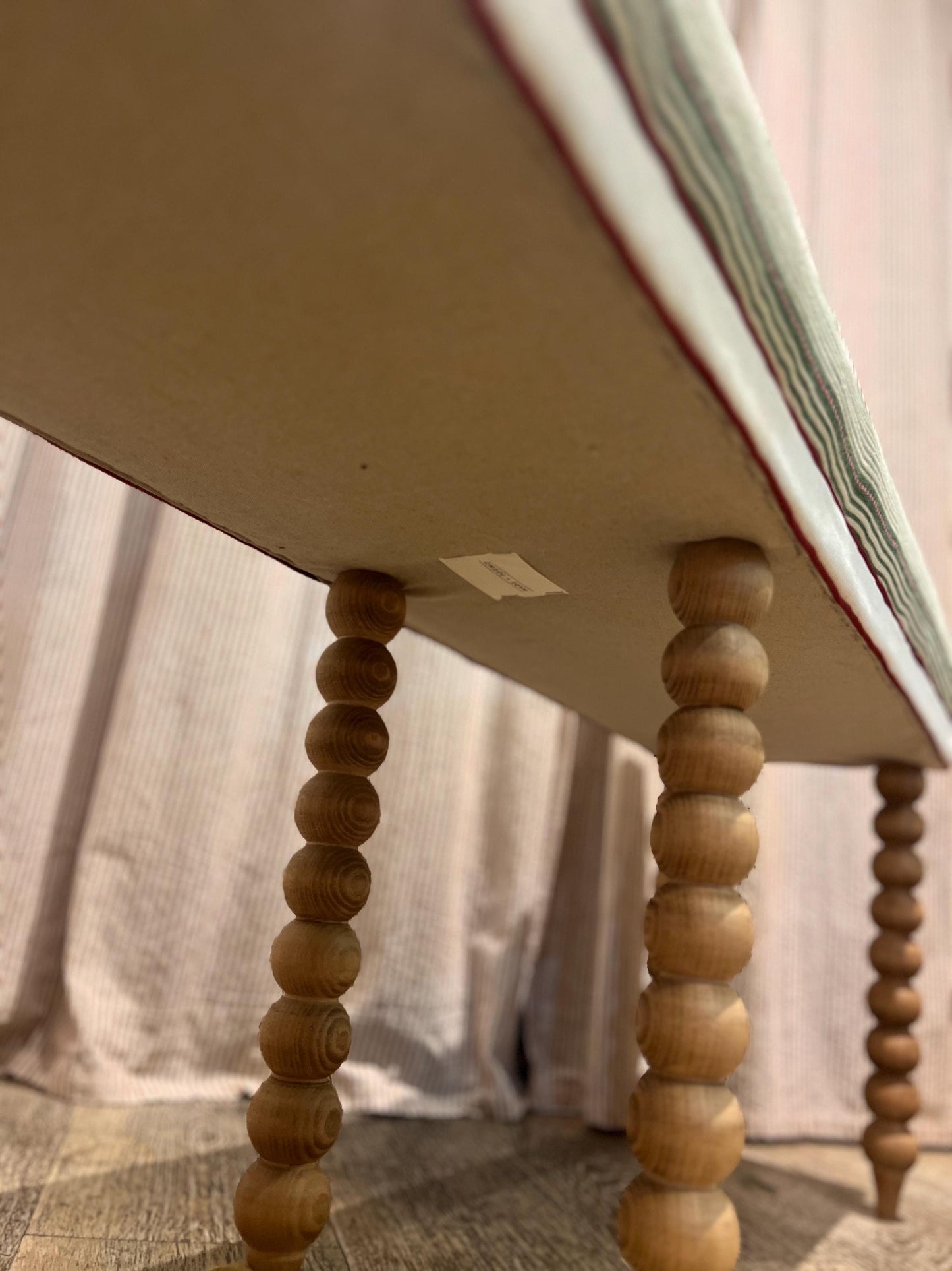 Bespoke Christopher Farr Cloth upholstered bench in “Lost and Found” fabric by Kit Kemp