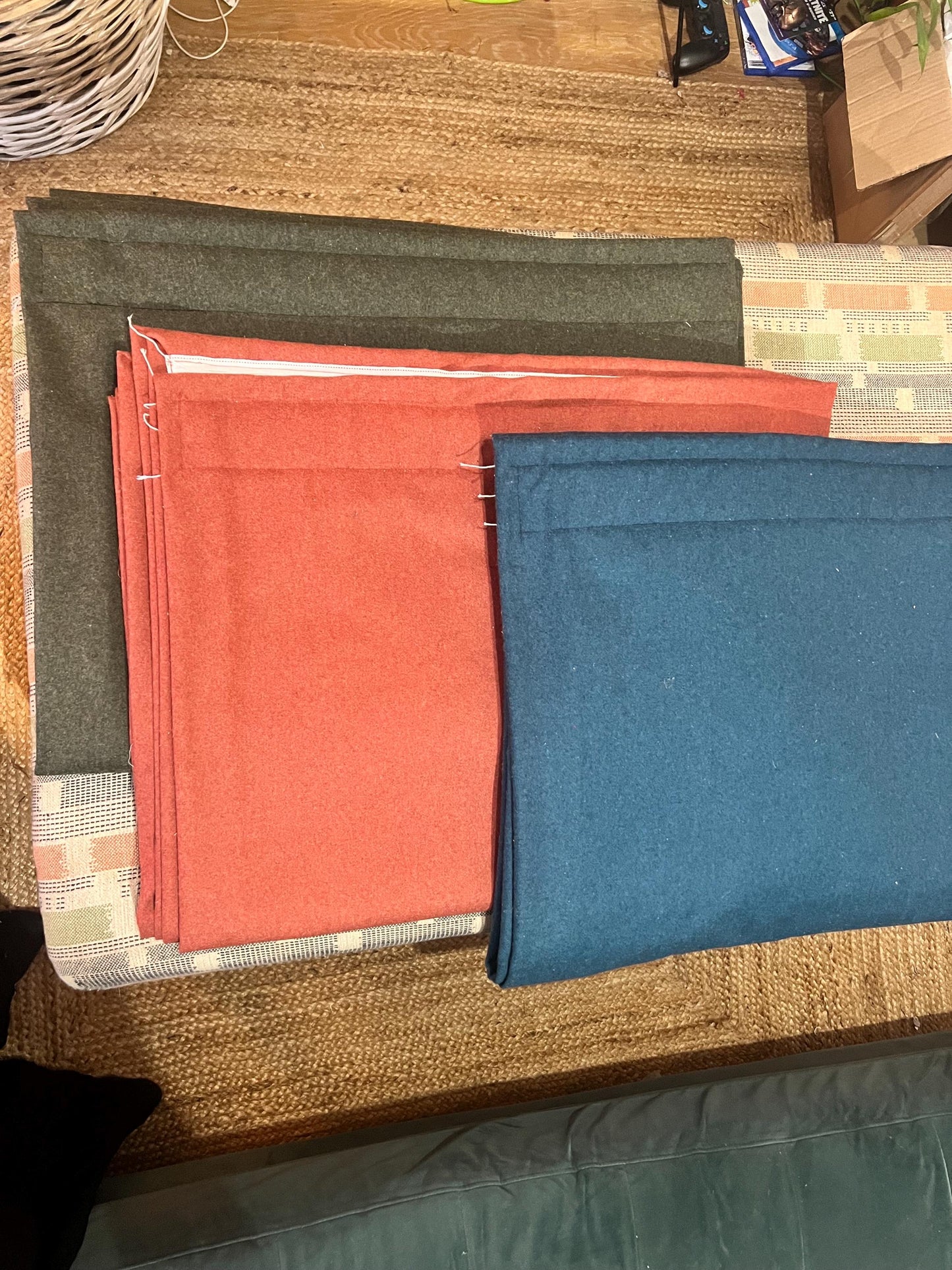 100% pure wool thermal door curtain fully interlined in a range of colours and sizes