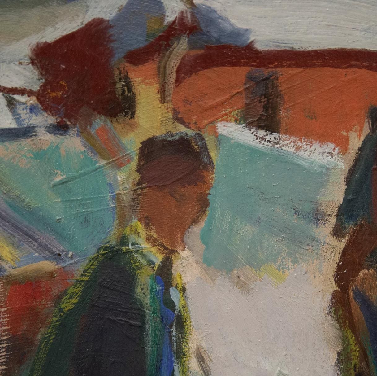Framed Mid 20th Century Oil on canvas, "Loggers in a Winter Landscape" Karl-Erik Jonsson