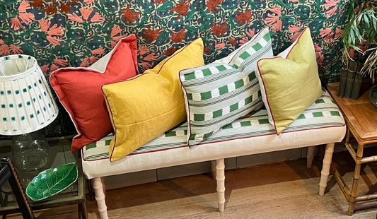 Handmade 100% pure linen cushions with piping and available in a variety of colours