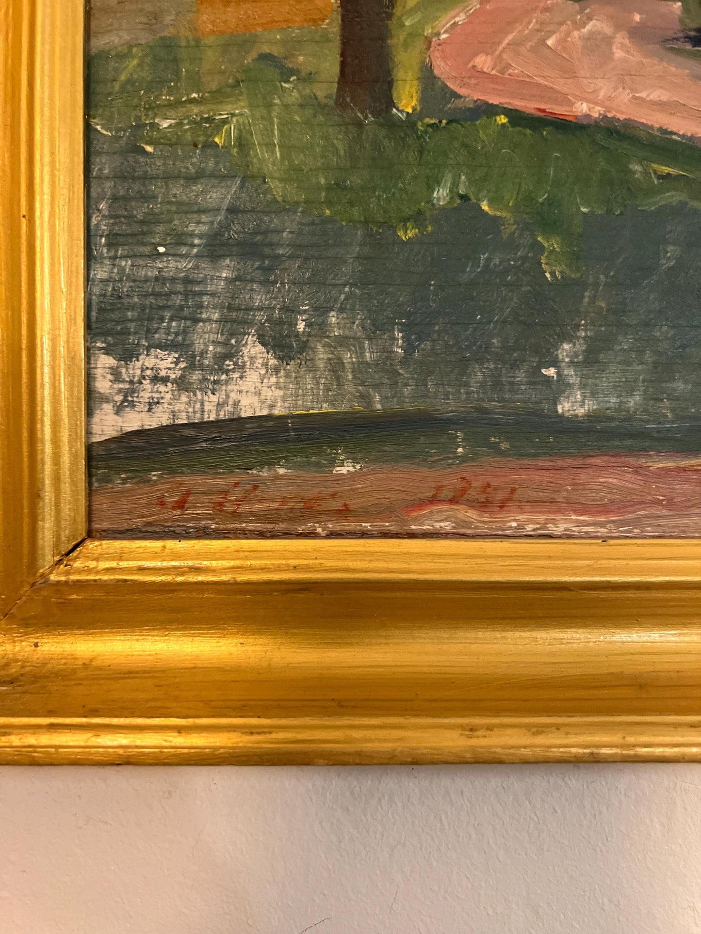 Framed Mid Century Oil on board, signed and dated by the artist
