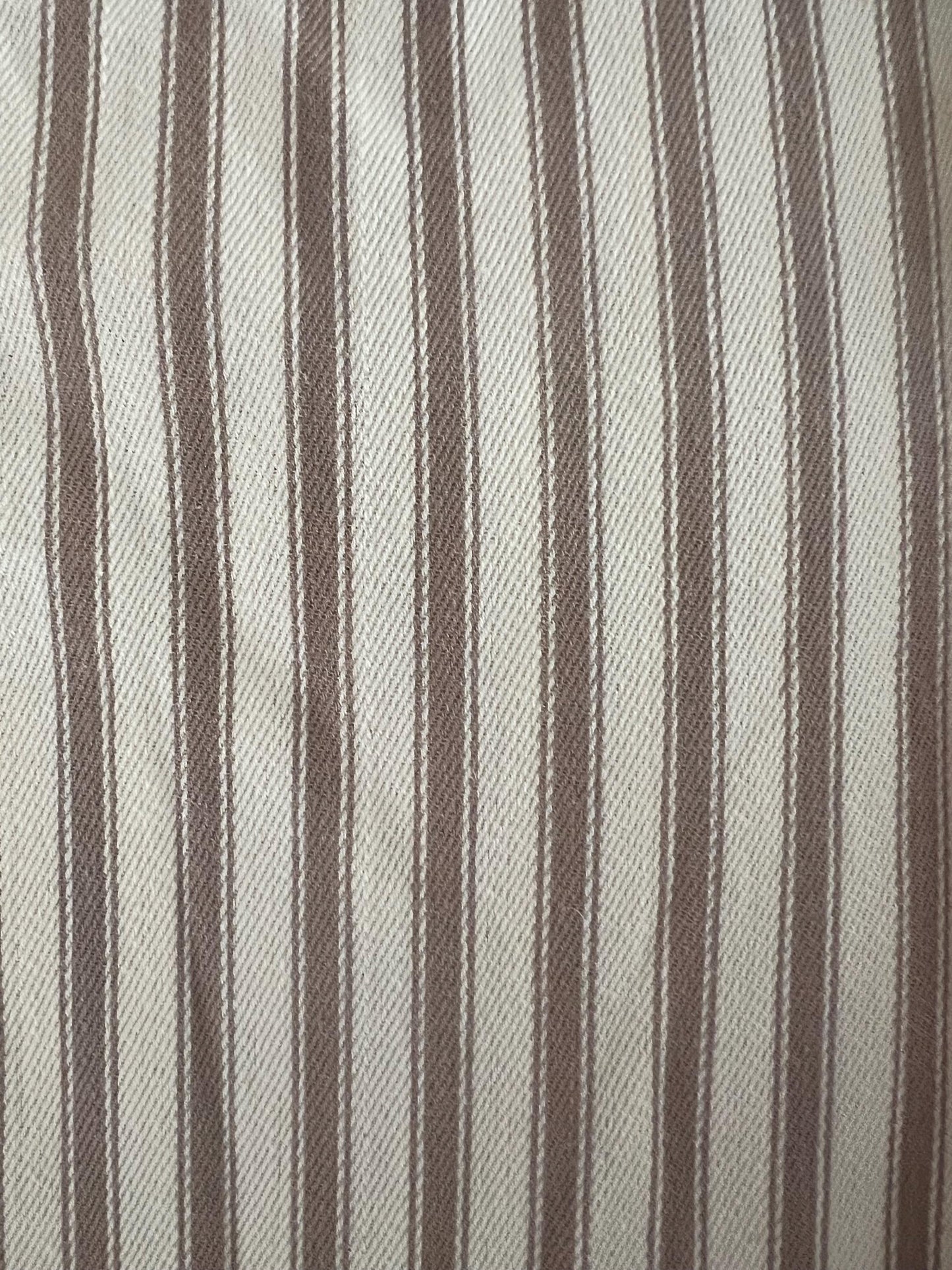Cotton Ticking curtains, medium weight, fully interlined and made to order
