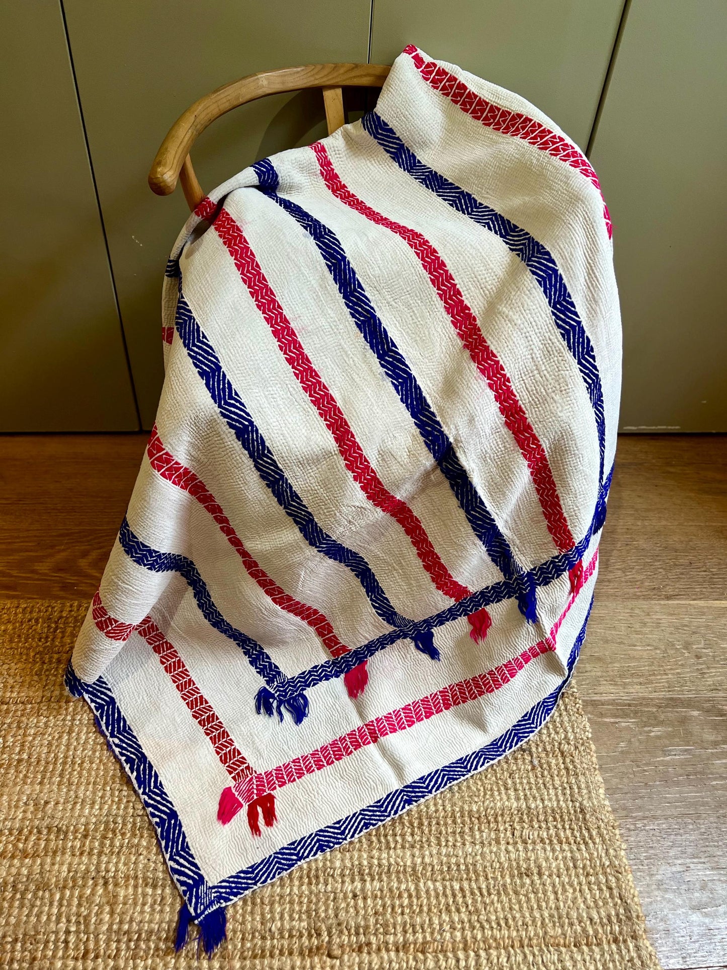 Curated selection of Large, vintage reversible Kantha quilts, each one hand stitched and completely unique, 220cm x 150cm
