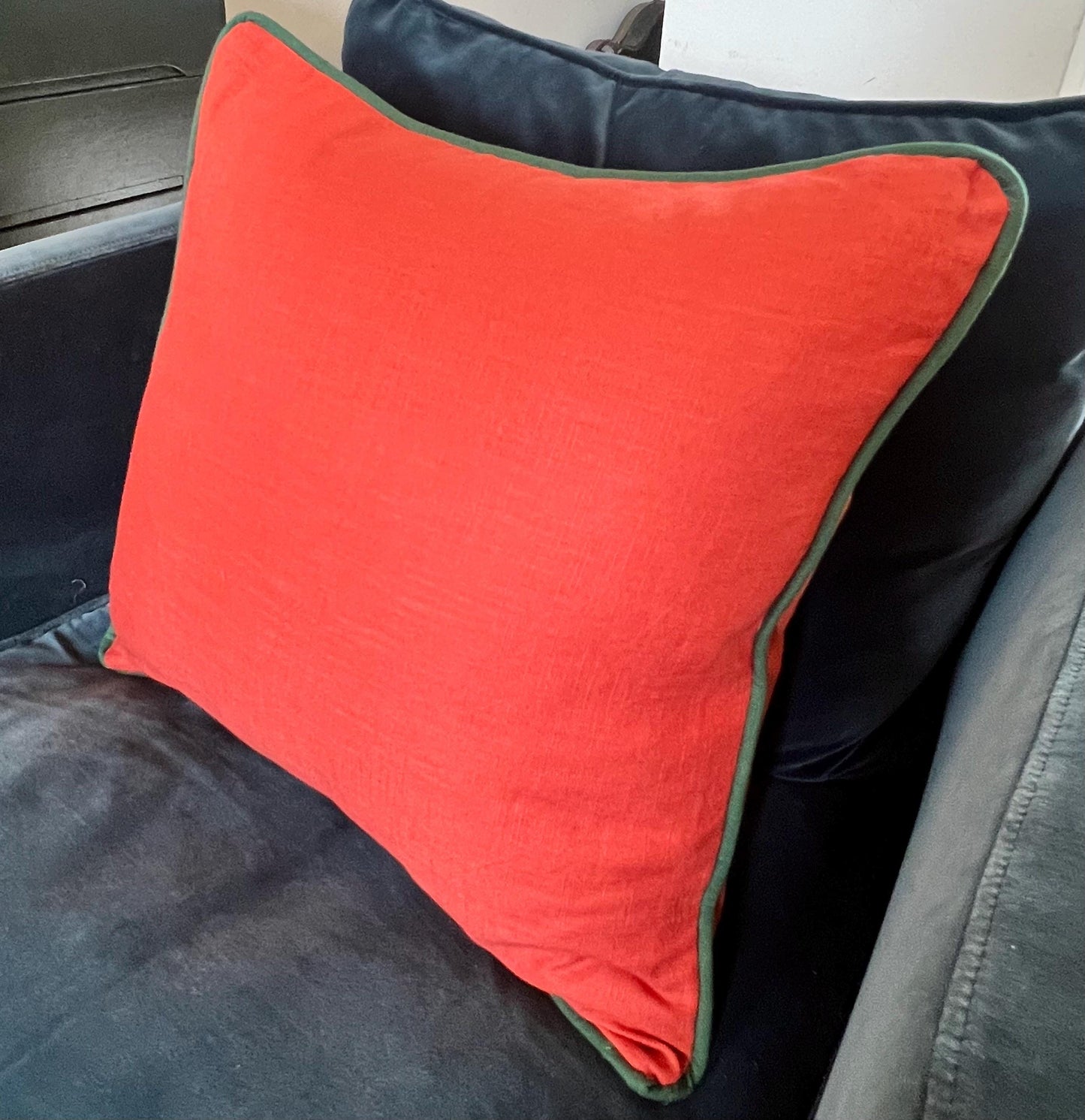 Handmade 100% pure linen cushions with piping and available in a variety of colours