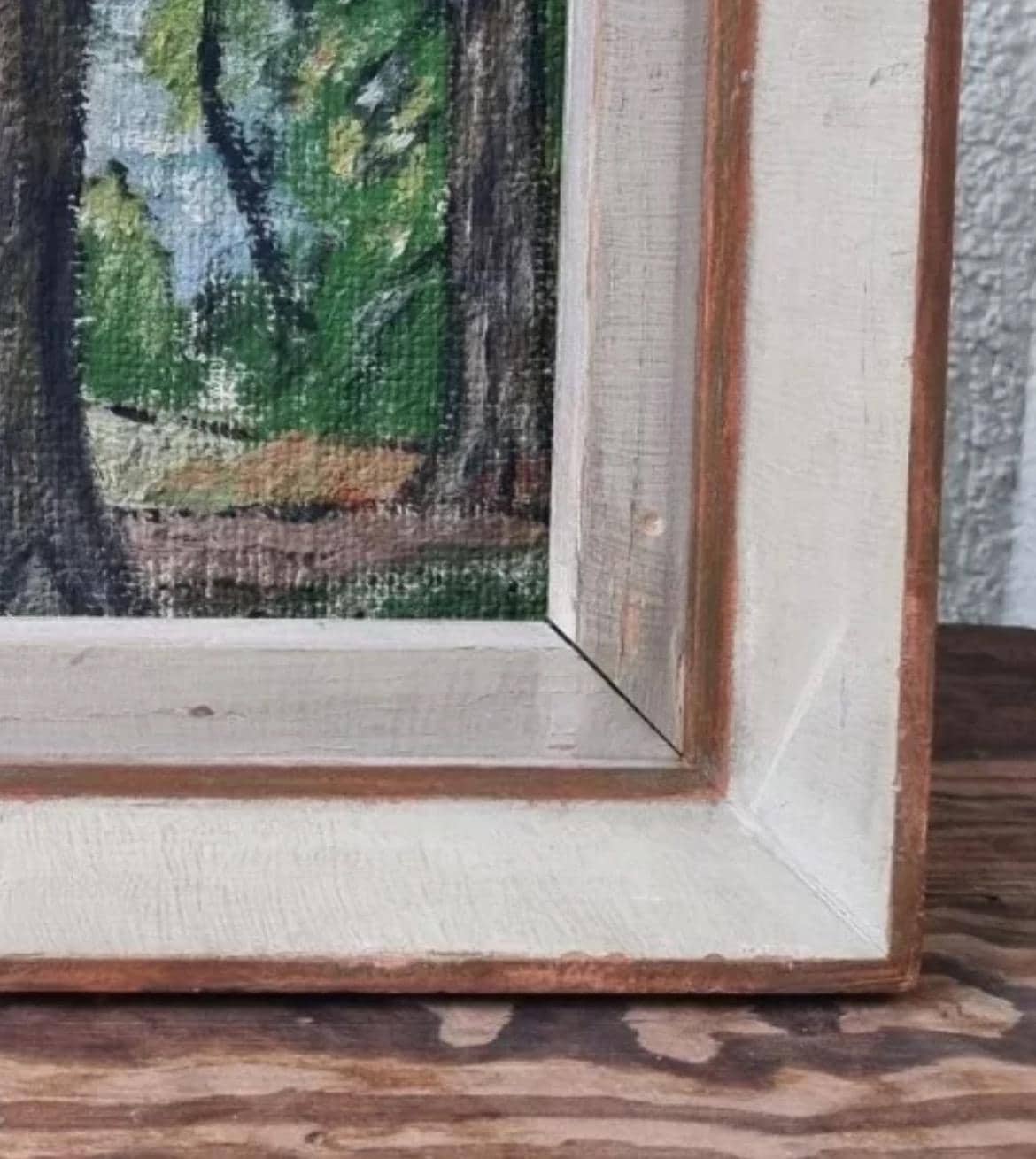 Stunning antique oil painting Park Landscape with a Pond by Swedish artist, 1940