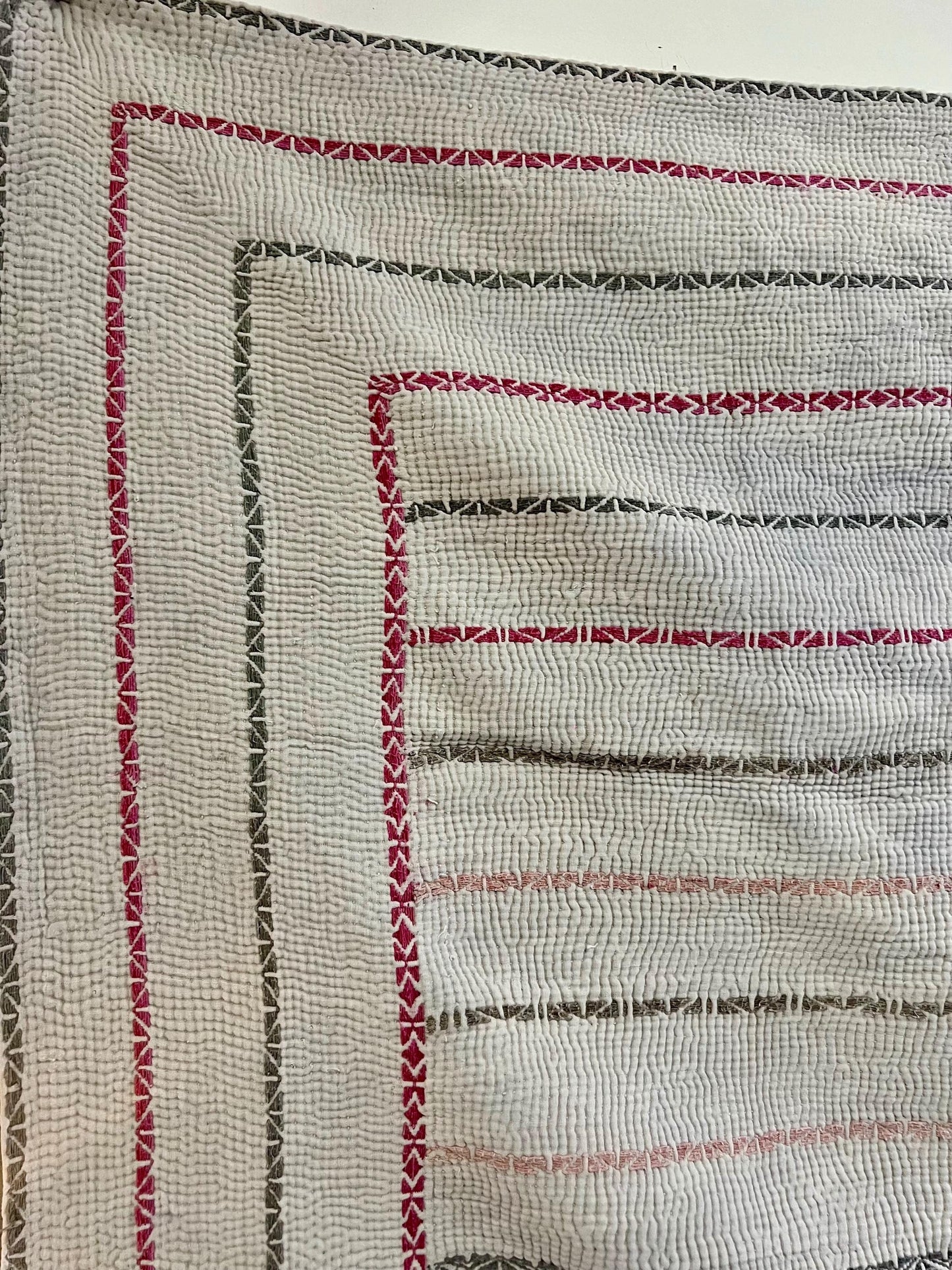 Curated selection of Large, vintage reversible Kantha quilts, each one hand stitched and completely unique, 220cm x 150cm