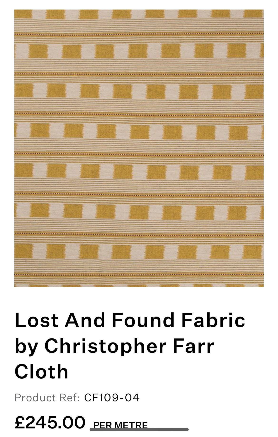Bespoke Christopher Farr Cloth upholstered bench in “Lost and Found” fabric by Kit Kemp