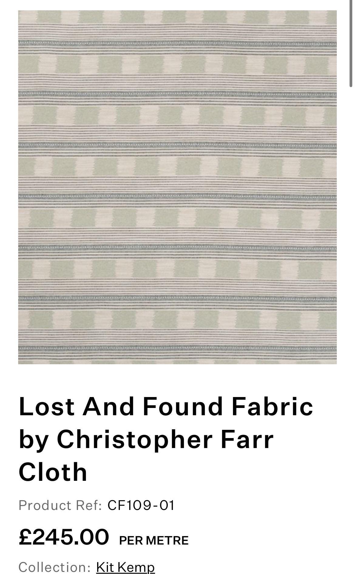 Handmade piped cushions in Christopher Farr Cloth Lost and Found by Kit Kemp