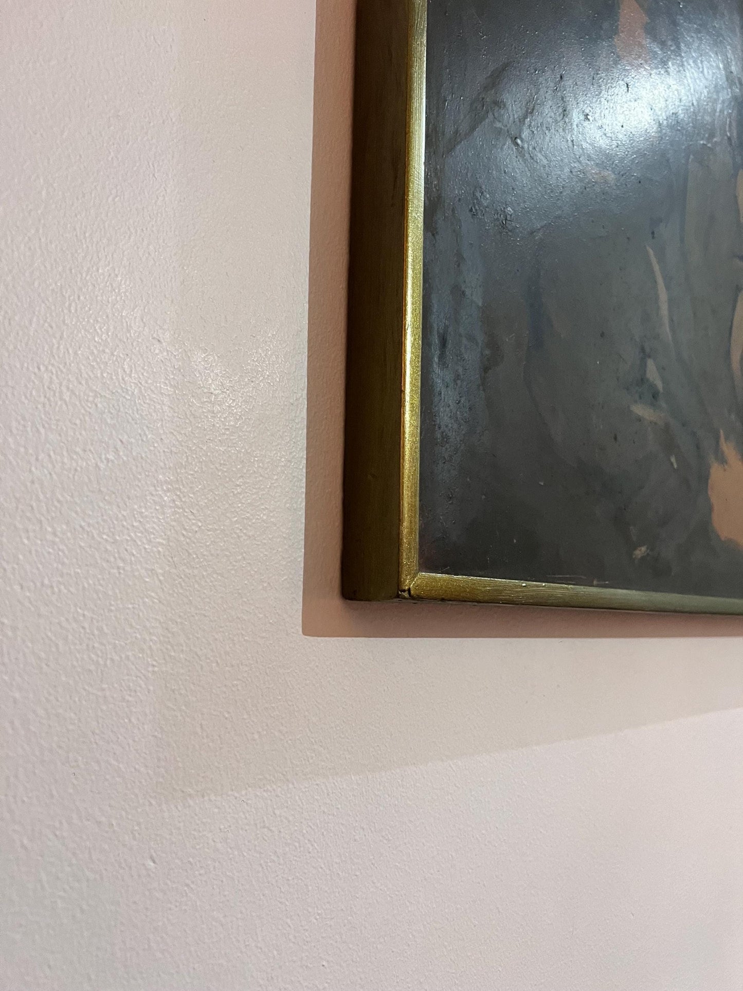 Large abstract oil painting, signed ZL and dated in a gold frame