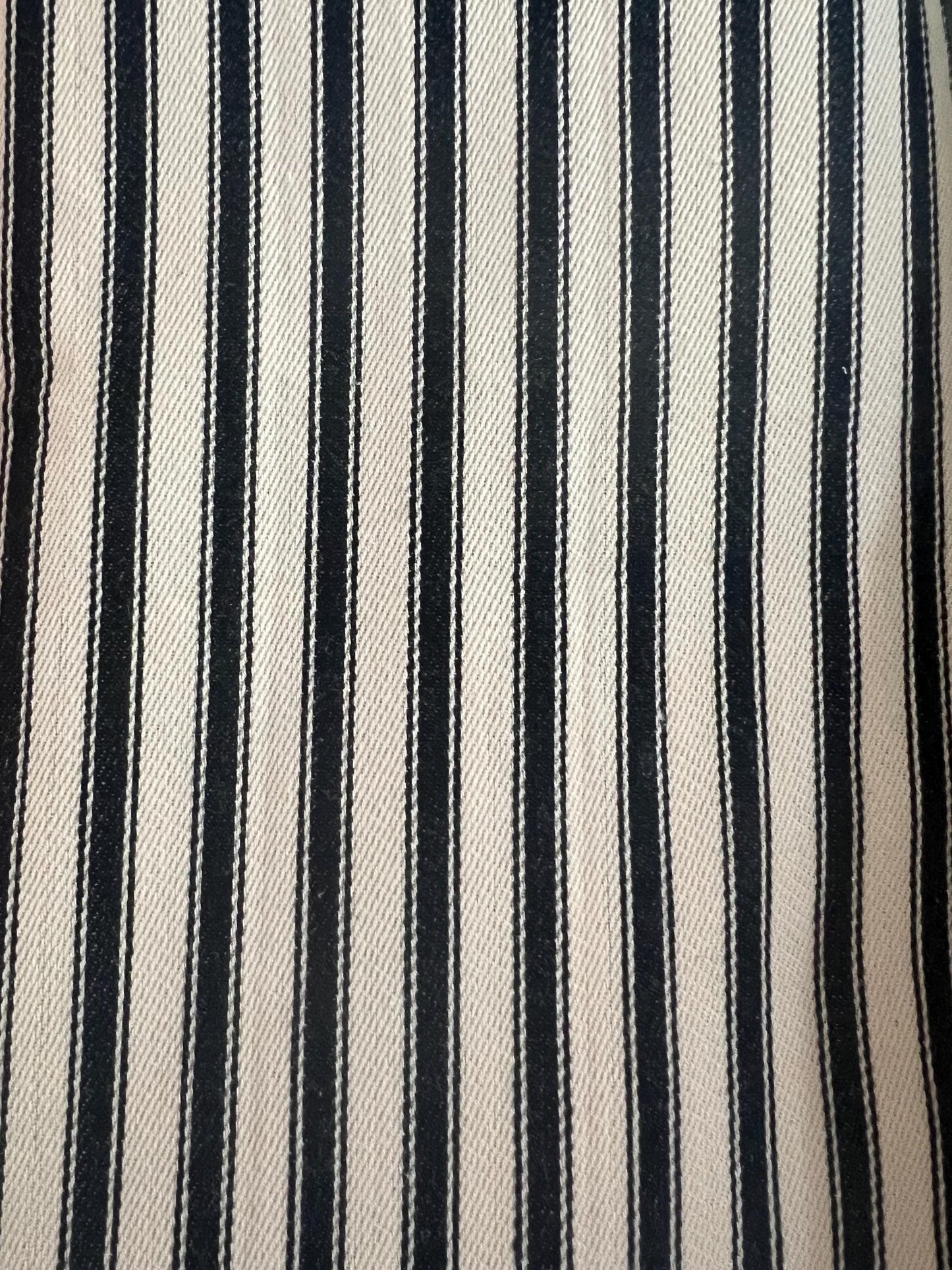 Cotton Ticking curtains, medium weight, fully interlined and made to order