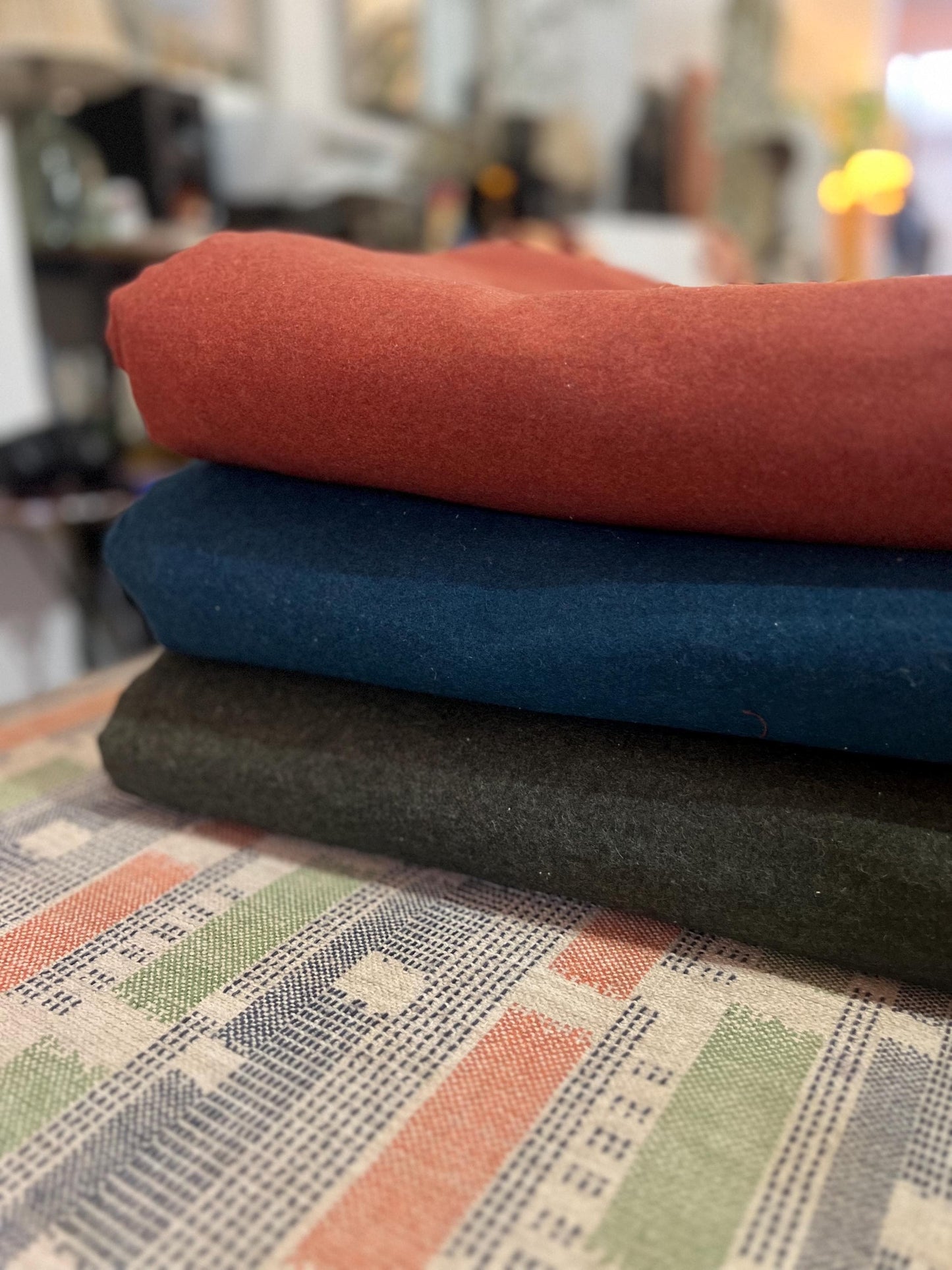 100% pure wool thermal door curtain fully interlined in a range of colours and sizes