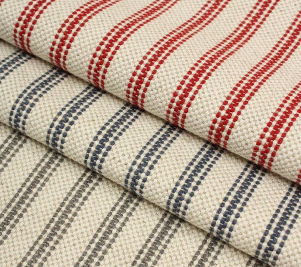 Handmade woven ticking cushions with french seam in various sizes and shades