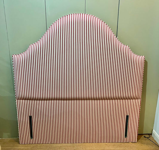 Bespoke Ticking Stripe upholstered piped headboard, in a choice of colours and sizes.