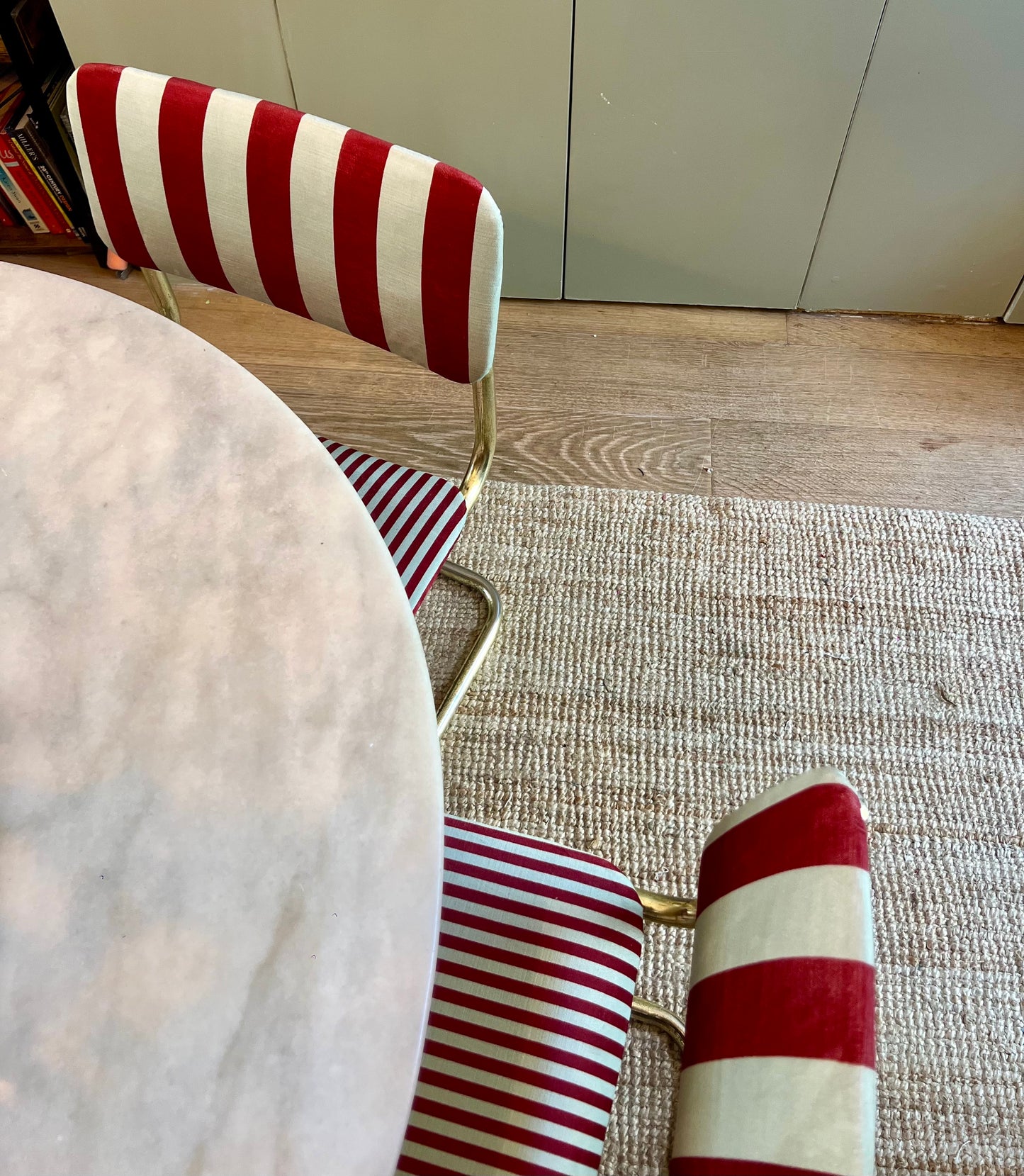 A rare set of six c1970s gold cantiliever chairs from Italian Habitat