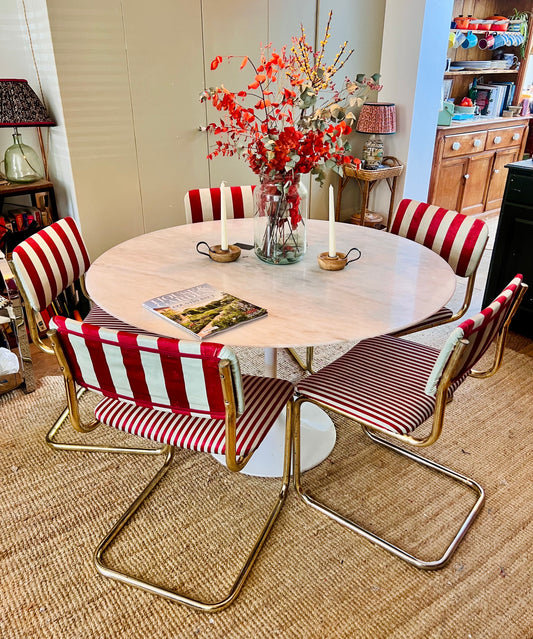 A rare set of six c1970s gold cantiliever chairs from Italian Habitat