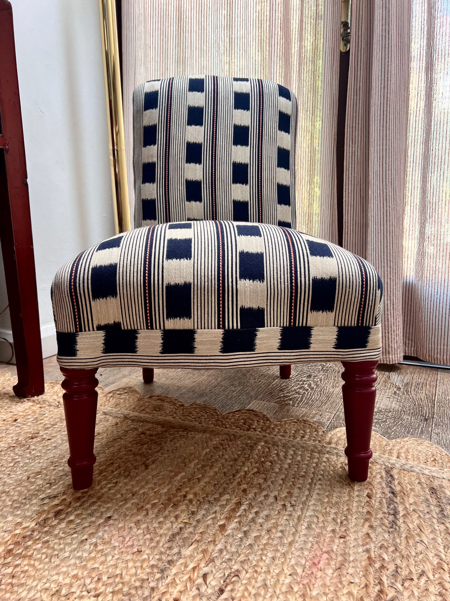 Early 19th Century occasional chair in Christopher Farr Lost and Found Indigo