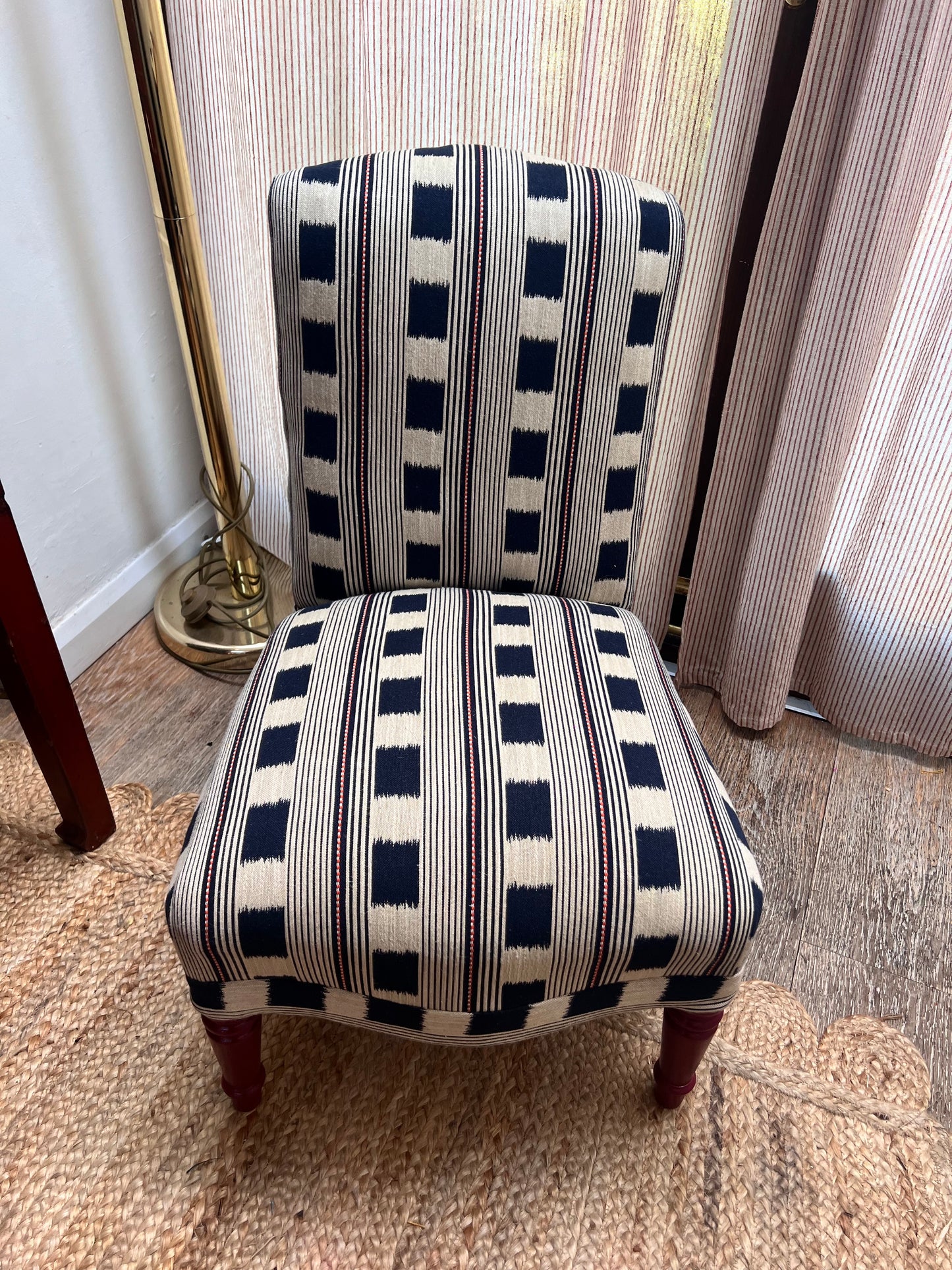 Early 19th Century occasional chair in Christopher Farr Lost and Found Indigo