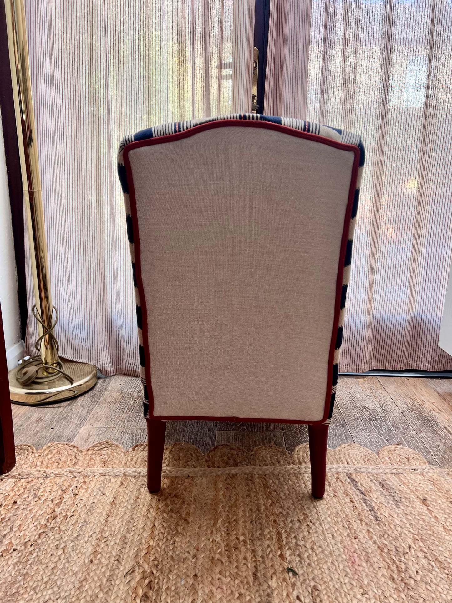 Early 19th Century occasional chair in Christopher Farr Lost and Found Indigo