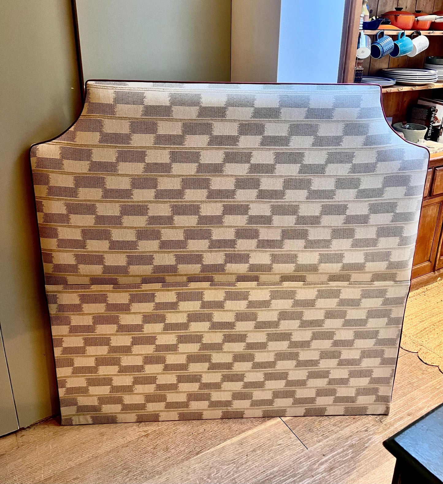 Bespoke upholstered headboard in choice of premium Andrew Martin fabrics in a range of sizes, shapes and colours