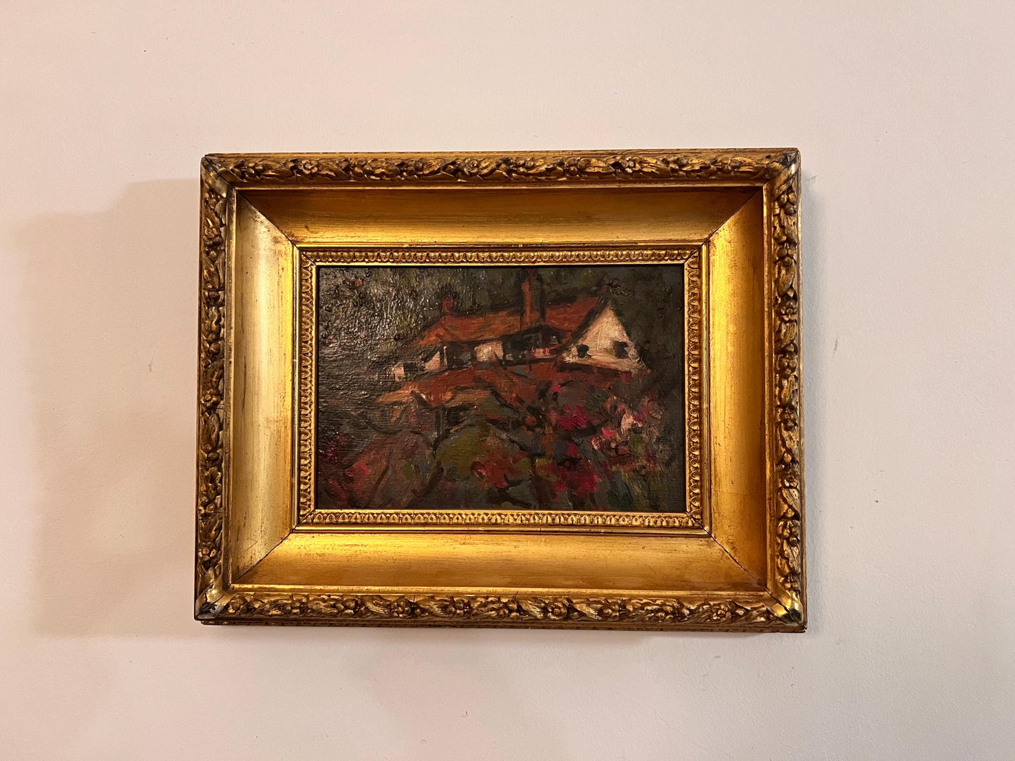 Beautiful Oil On Board in an ornate gilt frame (1964 Leslie Hunter)