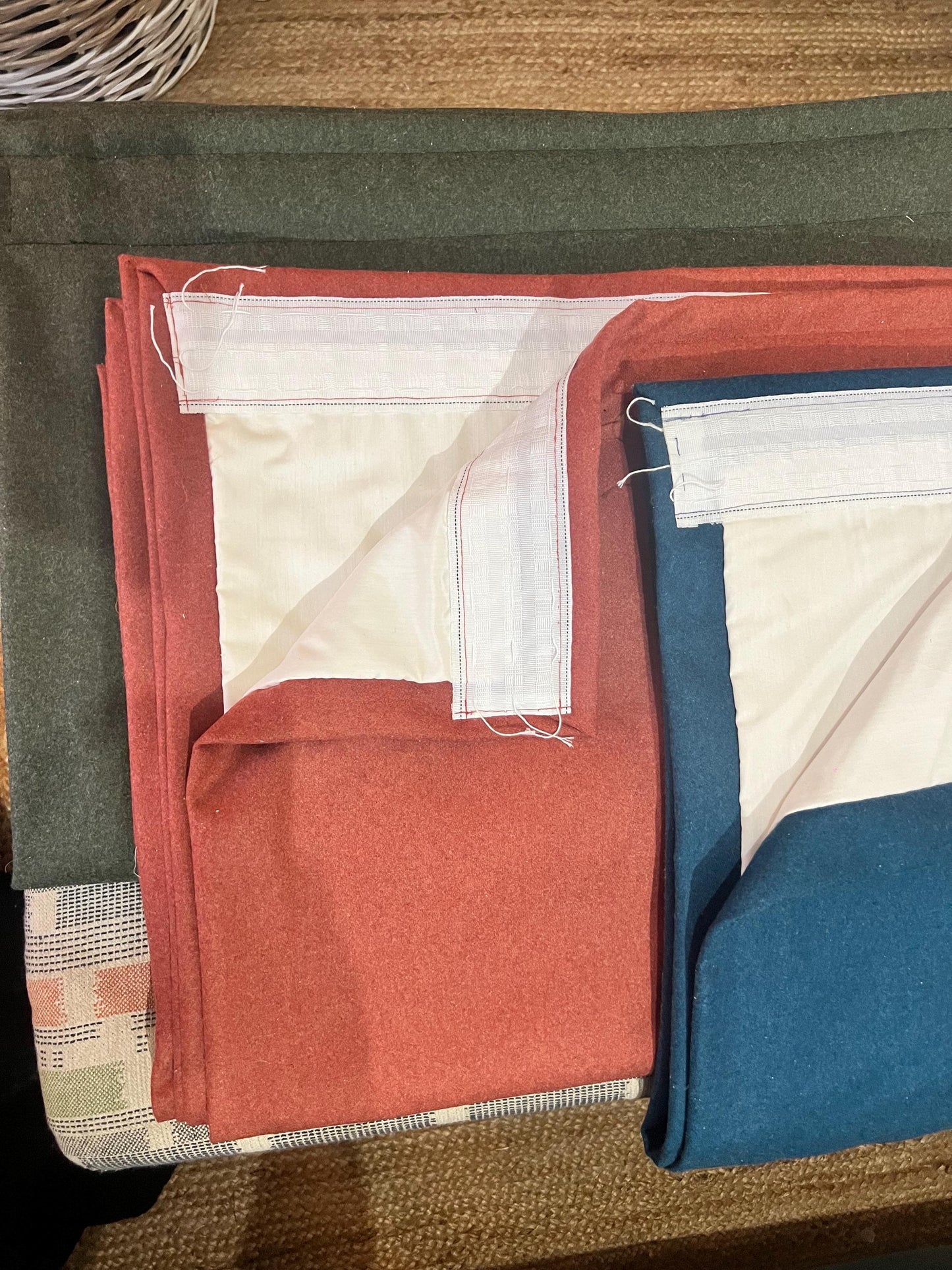 100% pure wool thermal door curtain fully interlined in a range of colours and sizes