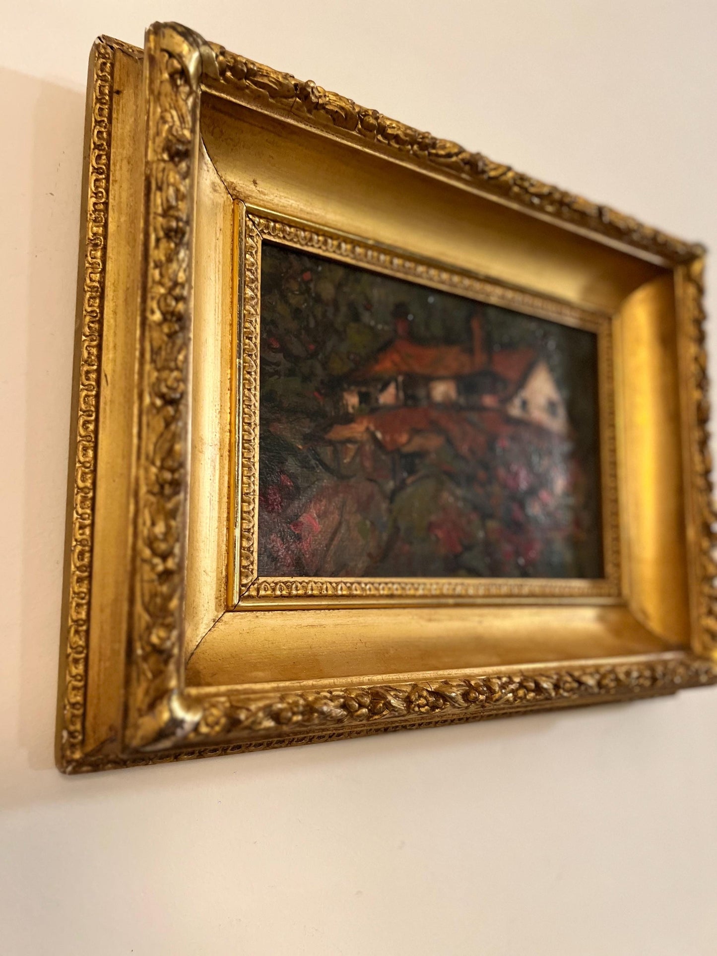 Beautiful Oil On Board in an ornate gilt frame (1964 Leslie Hunter)