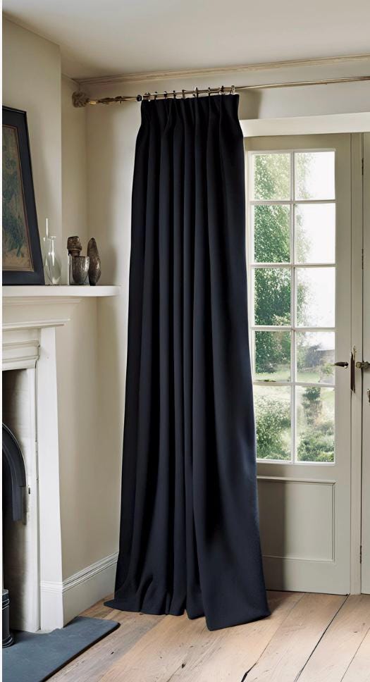 100% pure wool thermal door curtain fully interlined in a range of colours and sizes