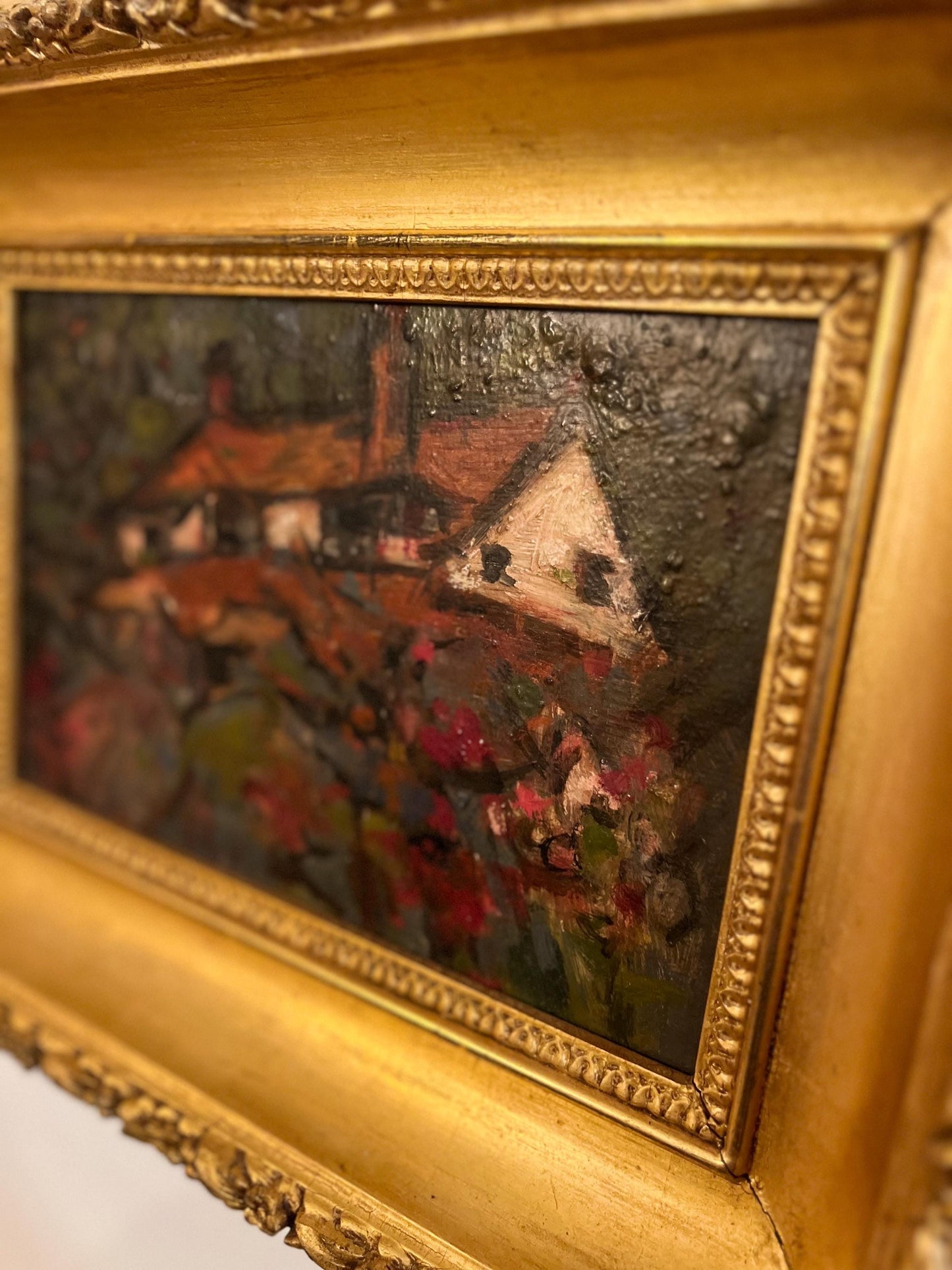 Beautiful Oil On Board in an ornate gilt frame (1964 Leslie Hunter)