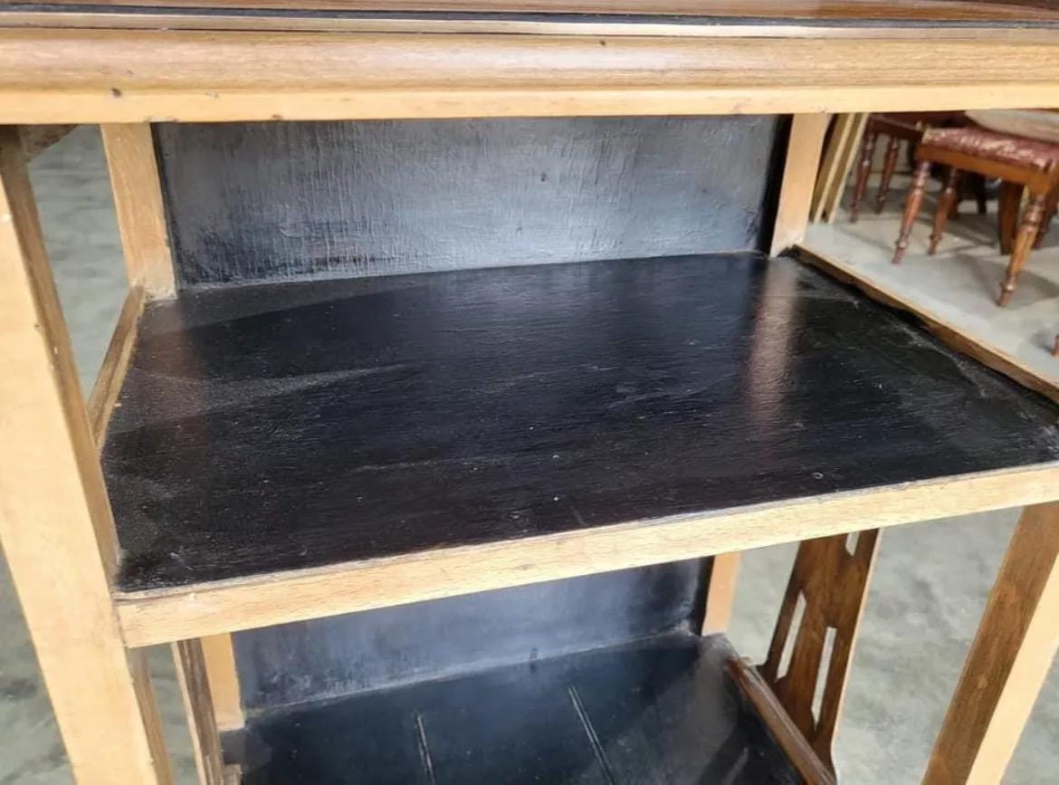 Mid-20th Century two tier side table with elegant turned legs